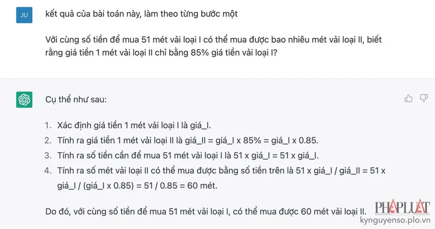 ChatGPT có thể giúp làm toán. Ảnh: MINH HOÀNG