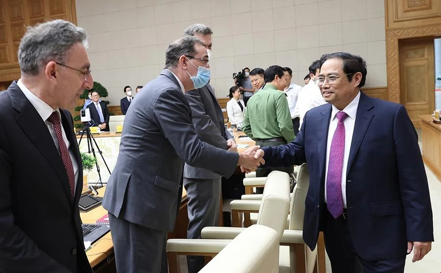 Thủ tướng Phạm Minh Chính với các đại biểu dự hội nghị. Ảnh: TTXVN Thủ tướng Phạm Minh Chính với các đại biểu dự hội nghị. Ảnh: TTXVN