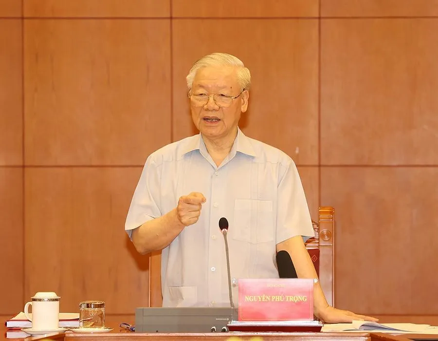 Tổng bí thư Nguyễn Phú Trọng, Trưởng BCĐ Trung ương về PCTNTC. Ảnh: TTXVN