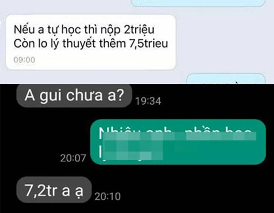 Tin nhắn trao đổi của ông NVĐ về giá tiền “bao đậu”. Ảnh trong bài: T.SANG - V.TÙNG Tin nhắn trao đổi của ông NVĐ về giá tiền “bao đậu”. Ảnh trong bài: T.SANG - V.TÙNG