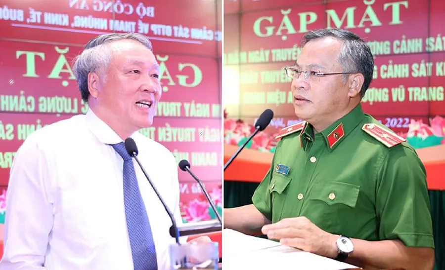 Chánh án TAND Tối cao Nguyễn Hòa Bình (trái) và Thứ trưởng Bộ Công an Nguyễn Văn Long. Ảnh: BCA Chánh án TAND Tối cao Nguyễn Hòa Bình (trái) và Thứ trưởng Bộ Công an Nguyễn Văn Long. Ảnh: BCA