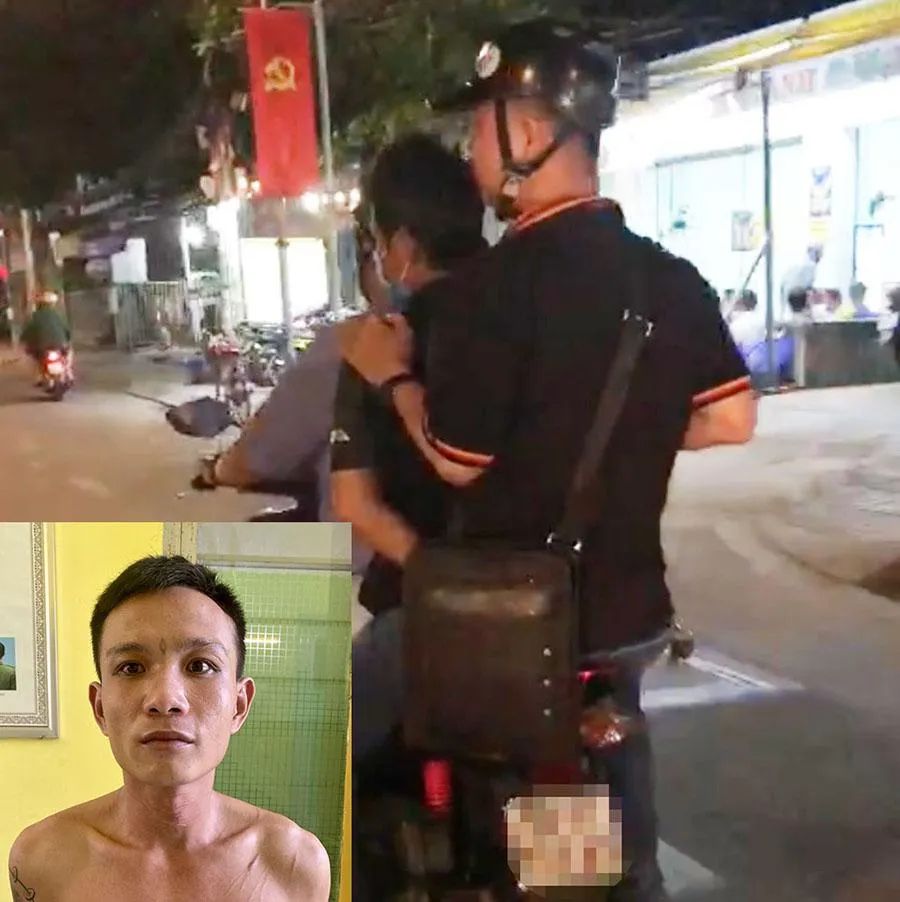 Các trinh sát bắt một bị can truy nã (Mai Minh Vũ bị bắt ở Long An). Các trinh sát bắt một bị can truy nã (Mai Minh Vũ bị bắt ở Long An).