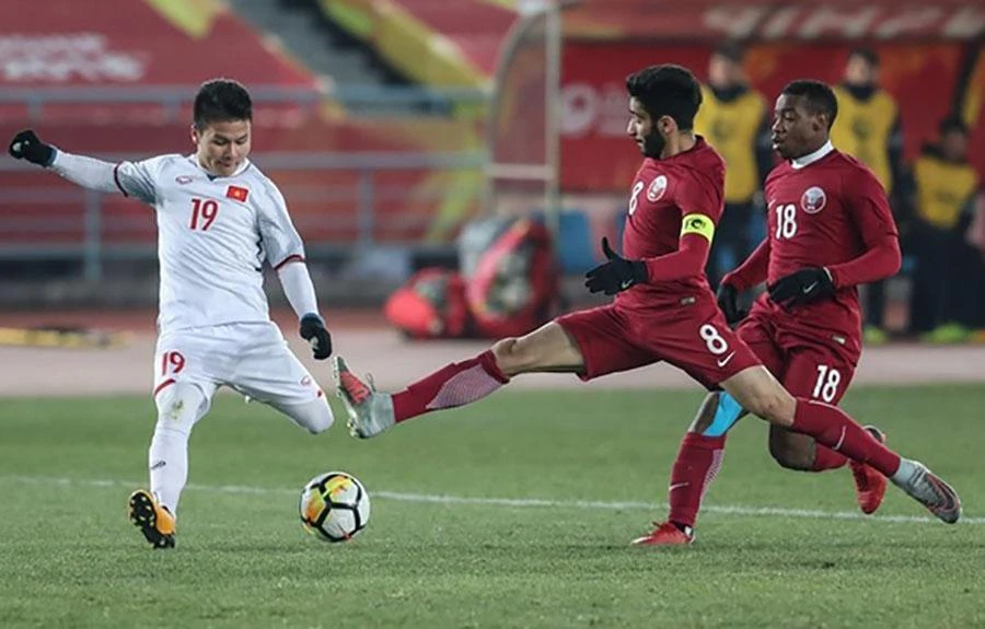 Qatar dự World Cup với số đông cầu thủ từng thua U-23 Việt Nam tại bán kết U-23 châu Á 2018. Ảnh: AFC