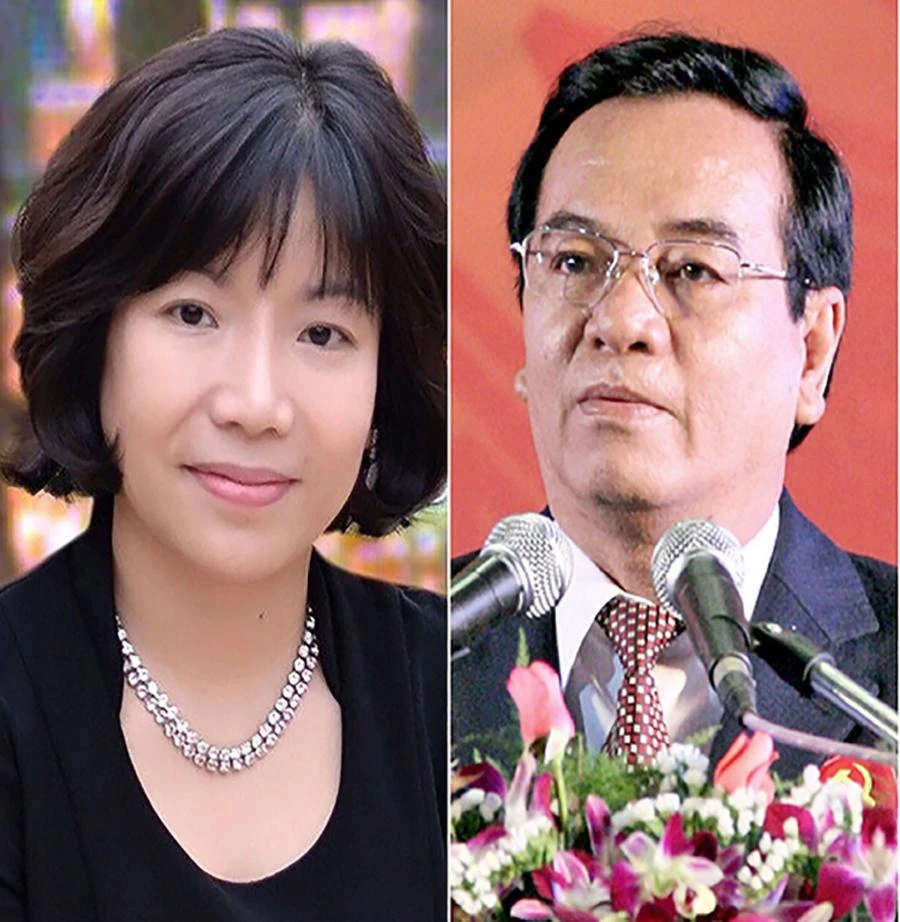 Hai bị can Nguyễn Thị Thanh Nhàn, Trần Đình Thành (từ trái qua). (Ảnh ghép từ nhiều nguồn)