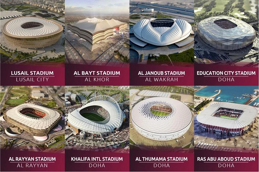 Tám sân vận động phục vụ World Cup được sửa sang và xây mới hiện đại ở Qatar. Ảnh: GETTY IMAGES