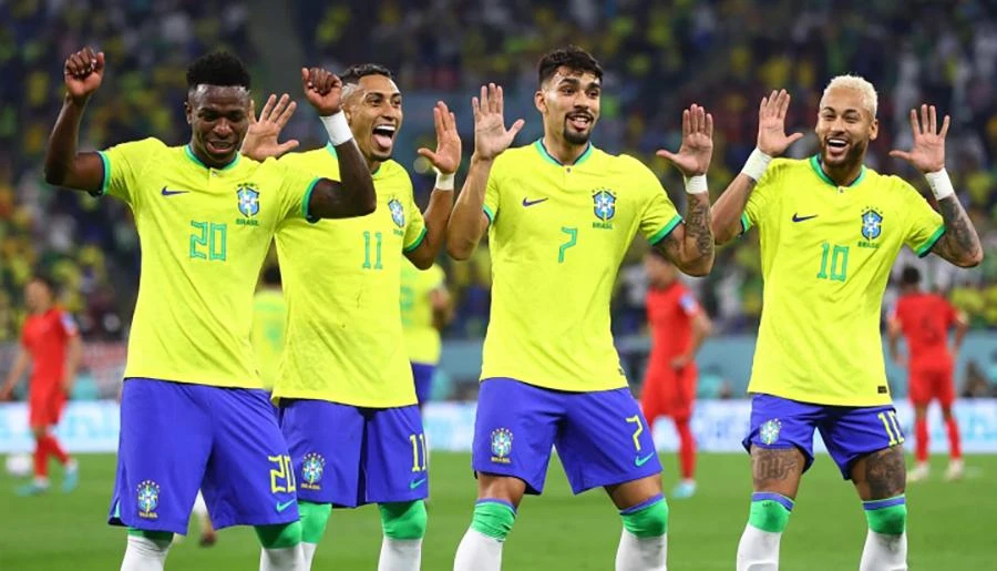 Niềm vui và nhảy múa của Brazil không sai nhưng đã bị chỉ trích là ăn mừng quá đáng. Ảnh: GETTY IMAGES Niềm vui và nhảy múa của Brazil không sai nhưng đã bị chỉ trích là ăn mừng quá đáng. Ảnh: GETTY IMAGES