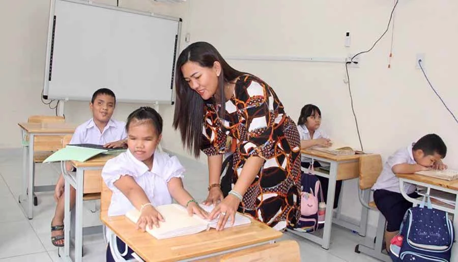 Một tiết học của học trò Trường Phổ thông đặc biệt Nguyễn Đình Chiểu, quận 10, TP.HCM. Ảnh: NGUYỄN QUYÊN