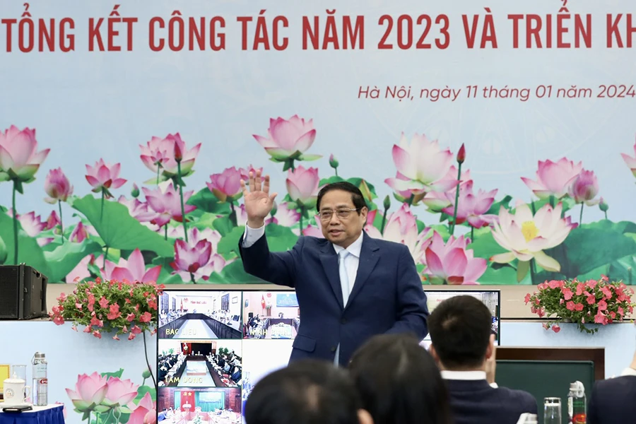Thủ tướng Phạm Minh Chính chỉ đạo tám nhiệm vụ trọng tâm và giải pháp năm 2024. Ảnh: MPI Thủ tướng Phạm Minh Chính chỉ đạo tám nhiệm vụ trọng tâm và giải pháp năm 2024