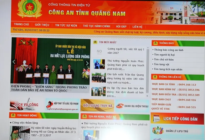 Công an tỉnh Quảng Nam ra mắt cổng thông tin điện tử ảnh 1
