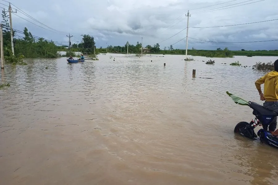 Nhiều khu vực bị ngập nước. Ảnh AL