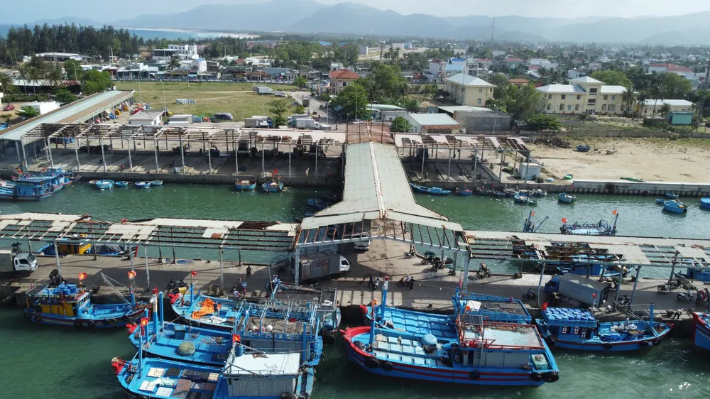 Cảng cá Đề Gi nằm ở xã Cát Khánh, huyện Phù Cát, tỉnh Bình Định. Ảnh: NQ