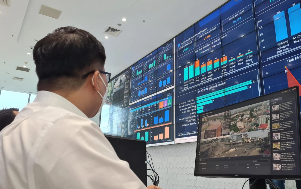 IOC với khả năng tích hợp dữ liệu và các hệ thống sẵn có cùng các phần mềm điều khiển cùng với hơn 20 lĩnh vực giám sát, điều hành. Ảnh: LÊ ÁNH