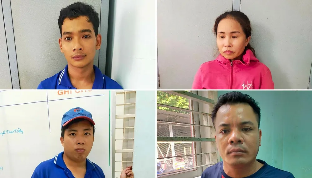 Nhóm người bị bắt vì trộm nhôm nguyên liệu của công ty đem bán. Ảnh: CACC