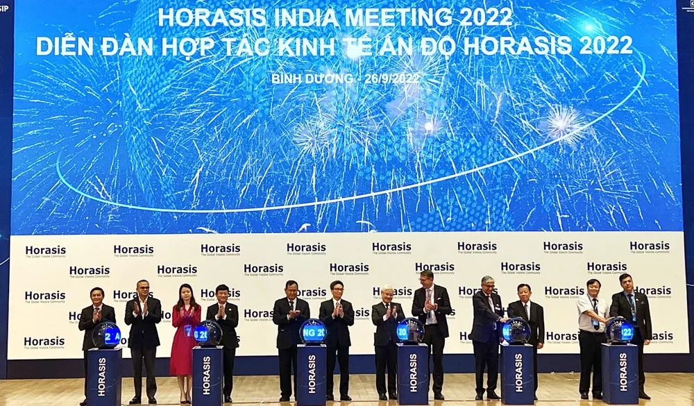 Nghi thức khai mạc diễn đàn Hợp tác kinh tế Ấn Độ Horasis 2022. Ảnh: LÊ ÁNH