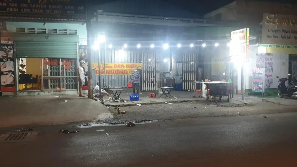 Quán nhậu nơi hai bên xảy ra mâu thuẫn. Ảnh: LA Quán nhậu nơi hai bên xảy ra mâu thuẫn. Ảnh: LA