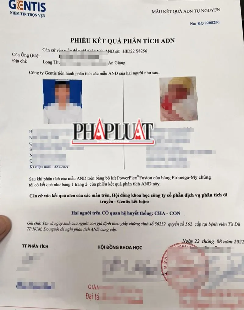 Phiếu kết quả giả, mạo danh một đơn vị uy tín mà nhóm này làm để hợp thức hóa việc mua bán. Ảnh: NT Phiếu kết quả giả, mạo danh một đơn vị uy tín mà nhóm này làm để hợp thức hóa việc mua bán. Ảnh: NT