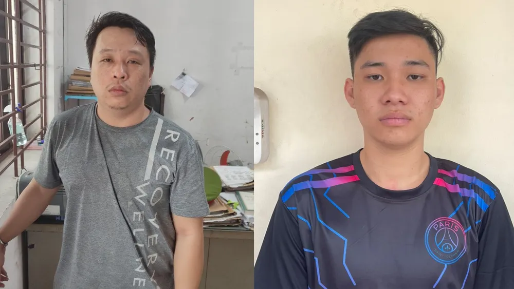 Hai người dùng súng bắn hai công nhân đang bị tạm giữ.Ảnh: CACC