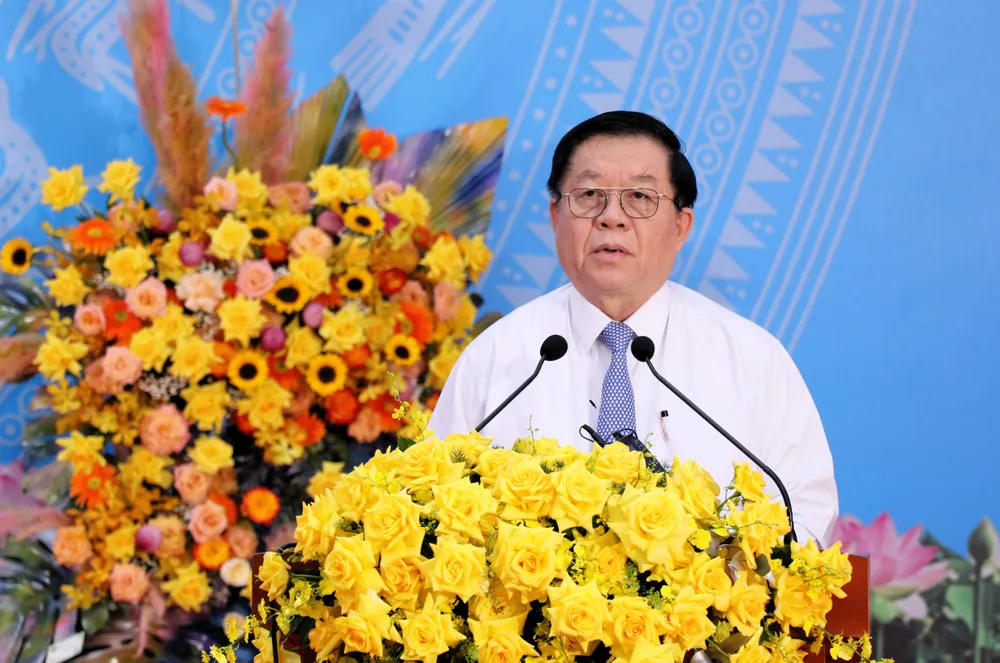 Ông Nguyễn Trọng Nghĩa, Bí thư Trung ương Đảng, Trưởng ban Tuyên giáo Trung ương phát biểu tại hội nghị. Ảnh: VT