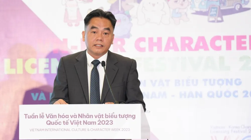 Ông Nguyễn Lộc Hà, Phó Chủ tịch UBND tỉnh Bình Dương phát biểu tại lễ khai mạc. Ảnh: LA