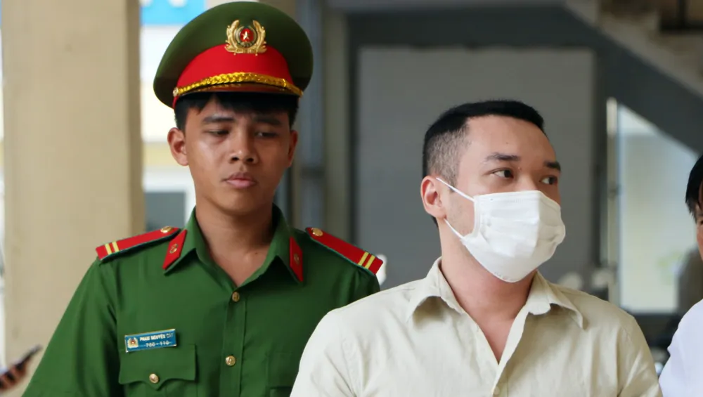 Bị cáo Nguyễn Thanh Hùng, thời điểm bị bắt là TGĐ Công ty Bình Dương City Land. Ảnh: LA lừa đảo bất động sản (12).JPG