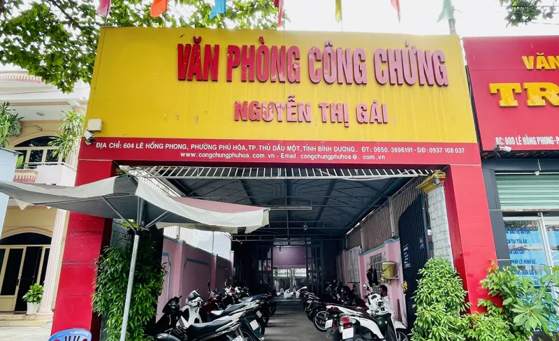 Văn phòng công chứng nơi Hồ Văn Ngọc làm việc. Ảnh: LA văn phòng công chứng.jpg