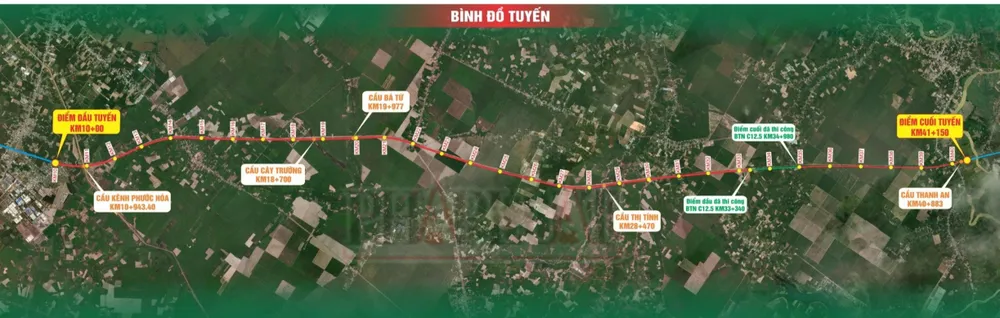 Đoạn qua địa bàn tỉnh Bình Dương dài gần 32 km. Ảnh: LA Đường HCM