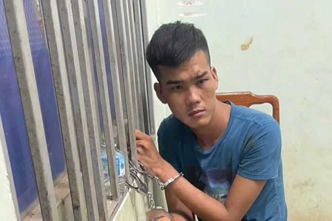Hoàng Trung Kiên - đối tượng chém trọng thương Đại úy công an. Ảnh: CA đại úy công an (1).jpg