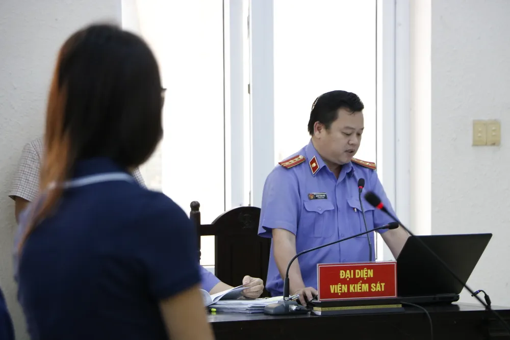 Nữ bị cáo bị đề nghị mức án cao nhất trong số các bị cáo vì không nhận tội. Ảnh: LA _MG_0882.JPG