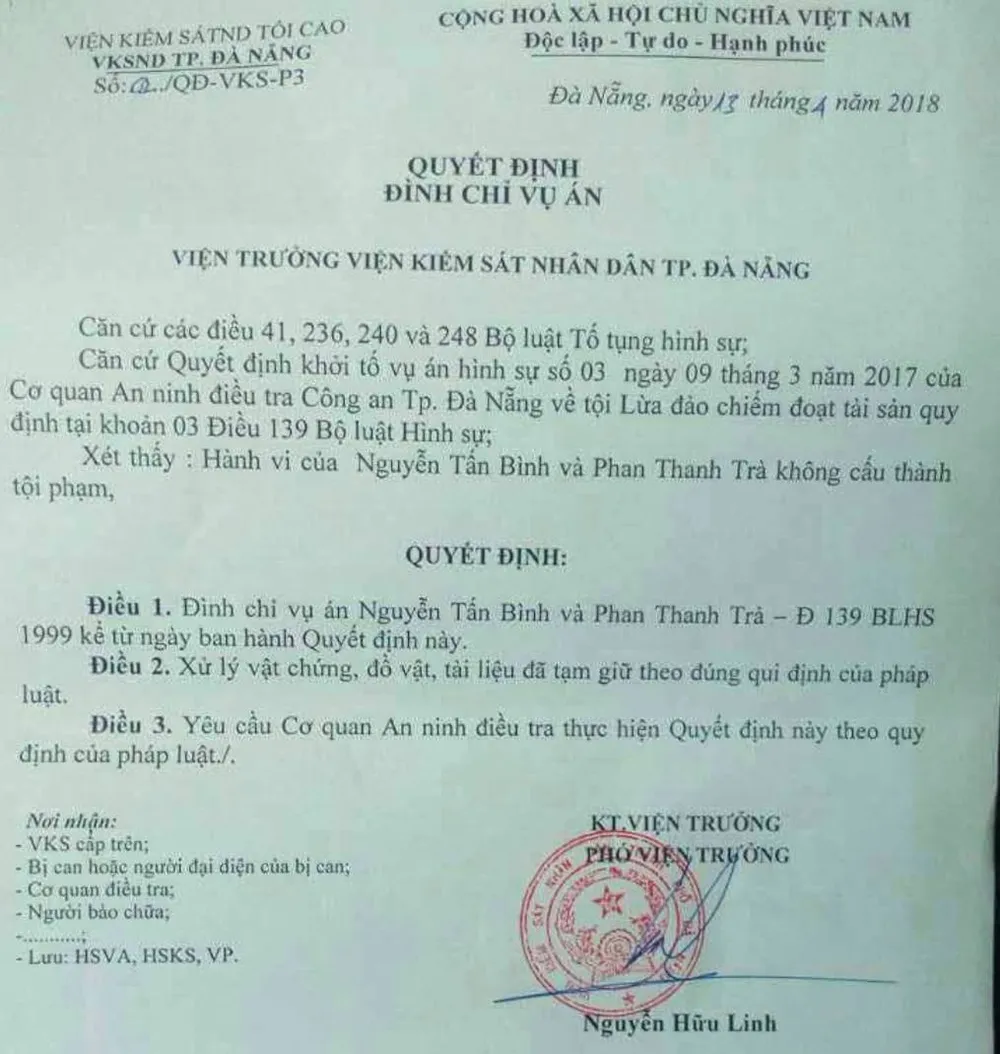 Đà Nẵng: Hai giám đốc mất công ty vì bị khởi tố oan