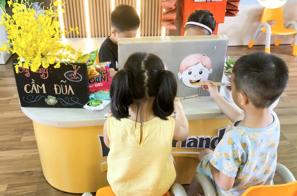 Học sinh tại một trường mầm non tư thục tại Đà Nẵng. Ảnh: W.L.