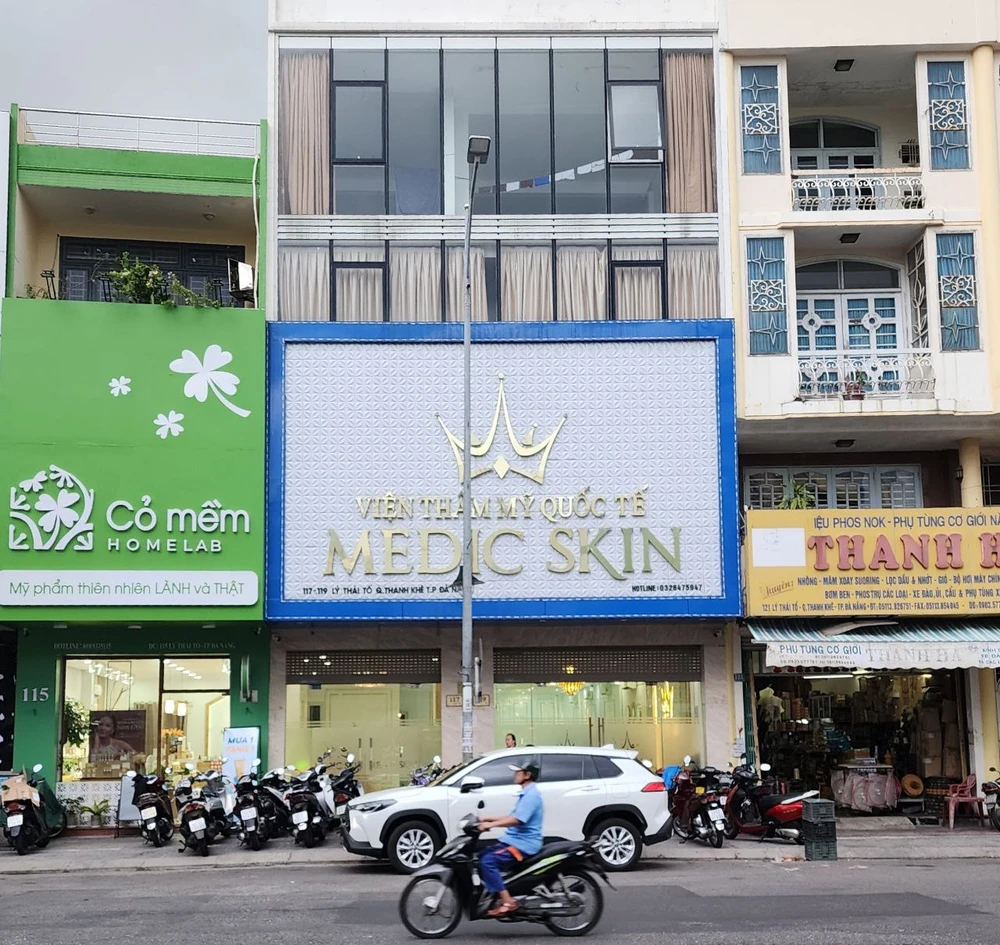 Cơ sở Medic Skin tại Đà Nẵng bị khách hàng tố lừa dối khách hàng và không có giấy phép hoạt động. Ảnh: MT.