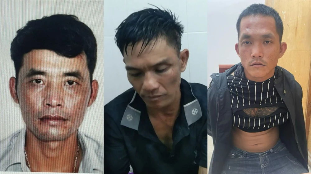 Hòa Hai Thời (giữa) cùng đồng bọn bị công an bắt giữ. Ảnh: CACC. công an