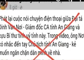 Giám đốc Công an An Giang nói về đoạn ghi âm lan truyền trên mạng