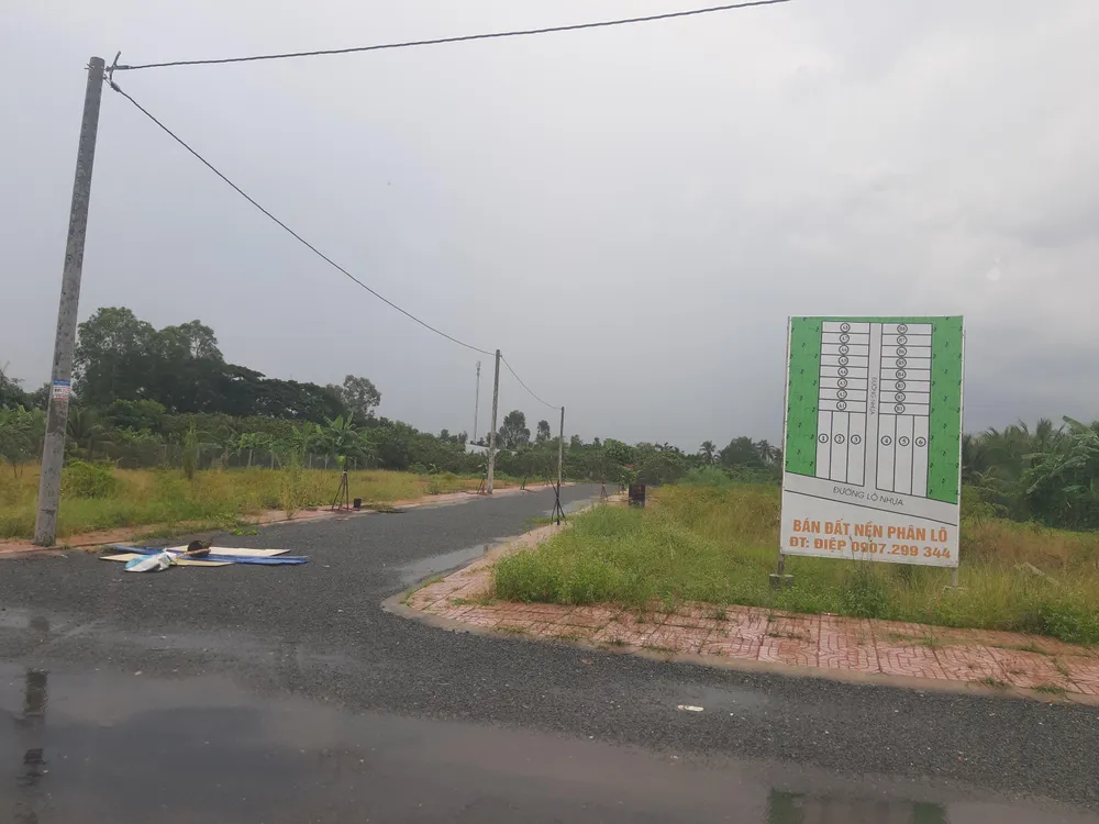 Một khu đất được phân lô bán nền để hình thành KDC tự phát ở xã Tân Hạnh, huyện Long Hồ mà Pháp Luật TP.HCM đã từng có bài phản ánh. Ảnh: HD