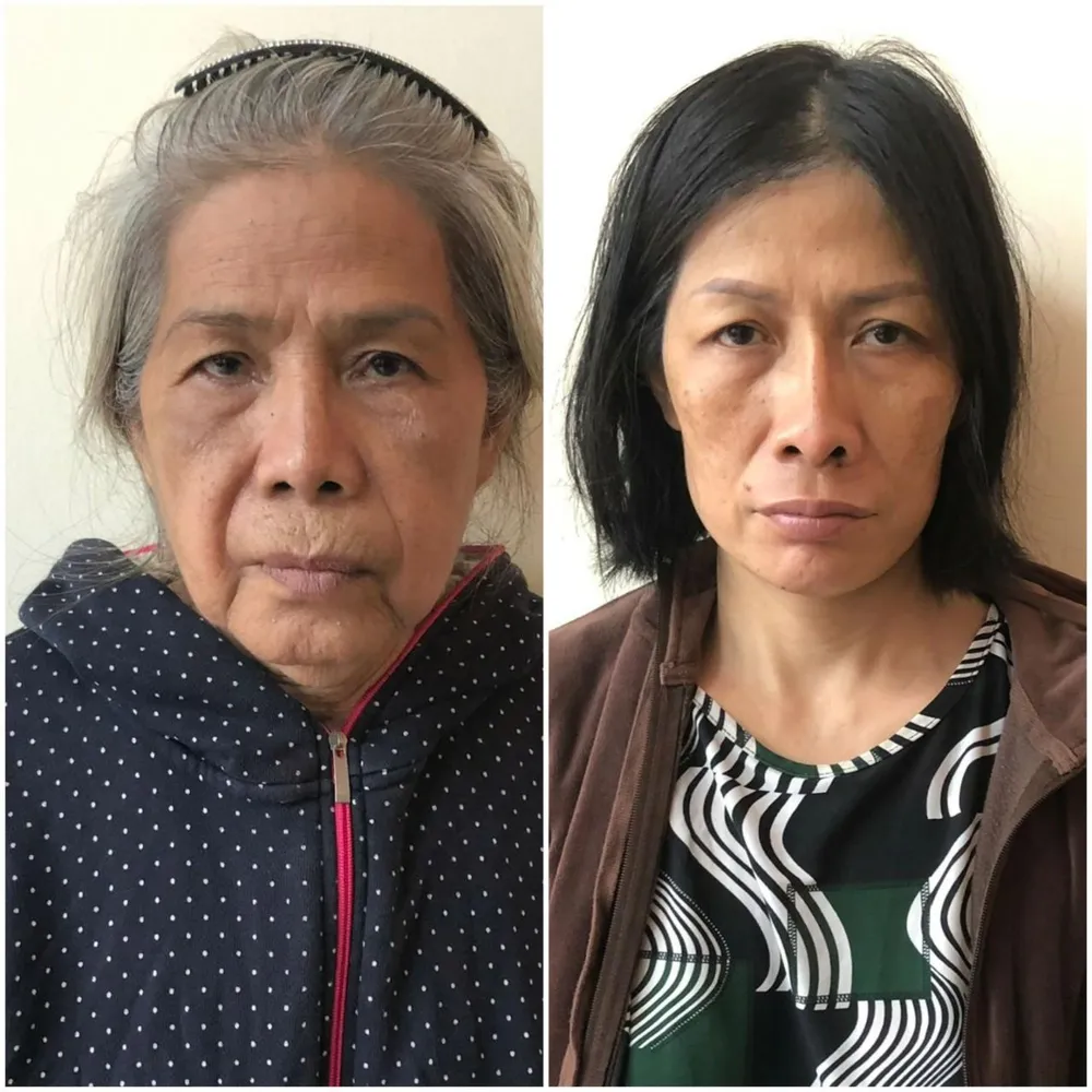 Bị can Cao Việt Hoa và Liên Xuân Bích Châu. Bị can Cao Việt Hoa và Liên Xuân Bích Châu.