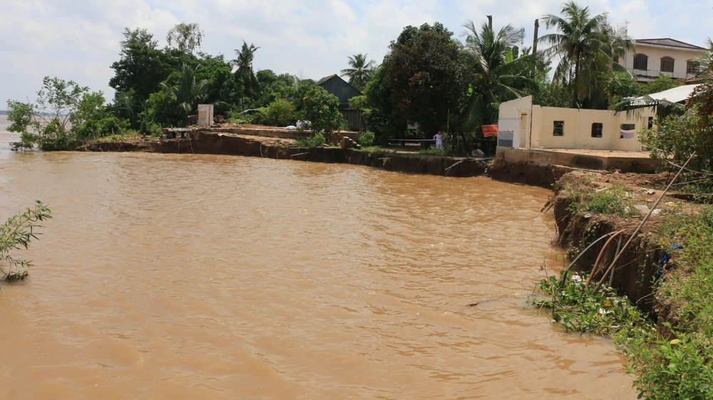 Vụ sạt lở khu vực bờ sông Tiền đoạn qua ấp Thượng, xã Tân Quới, huyện Thanh Bình có chiều dài khoảng 30m, ăn sâu vào đất liền 22m hồi nửa đầu tháng 10-2022 khiến 17 hộ dân phải di dời khẩn cấp ra khỏi vùng nguy hiểm.