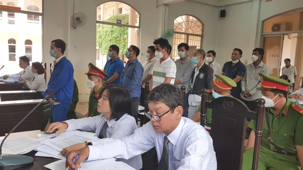 Các bị cáo tại tòa. Ảnh: HD
