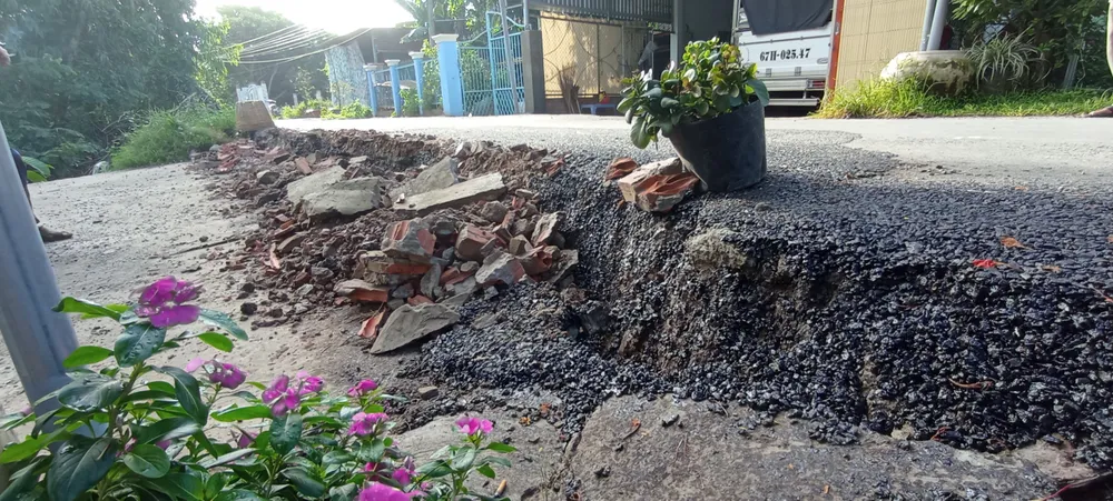 Vụ sụt lún ở xã Mỹ Hội Đông, huyện Chợ Mới