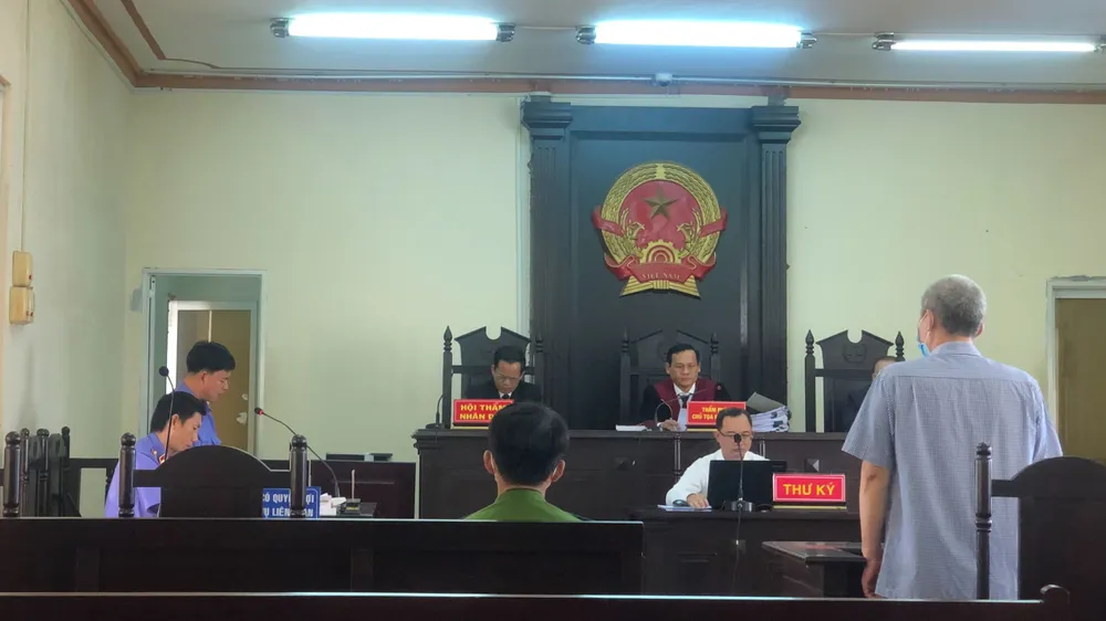 Bị cáo Châu Văn Mỹ tại toà. Ảnh: Hoàng Trần