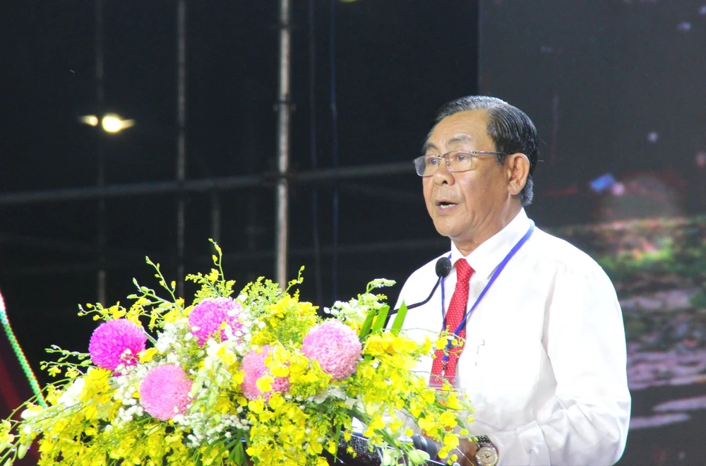 Phó Chủ tịch UBND tỉnh Trà Vinh Lê Thanh Bình phát biểu khai mạc hội nghị. Ảnh: Phương An ok-om-bok-tra-vinh-1.jpeg