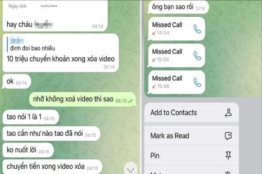 Sau khi chat sex, các đối tượng dùng hình ảnh nhạy cảm cưỡng đoạt tài sản nạn nhân. Ảnh: CA chat-sex-cuong-doat-tai-san.jpeg