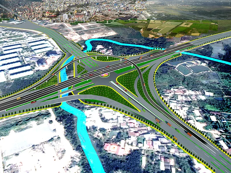 Phối cảnh cầu vượt, hầm chui tại nút giao Mỹ Thủy