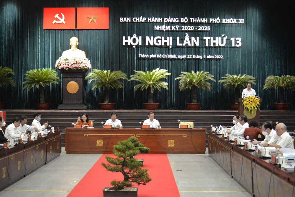 Toàn cảnh hội nghị Thành uỷ TP.HCM lần thứ 13. Ảnh: KHÁNH TRÀ