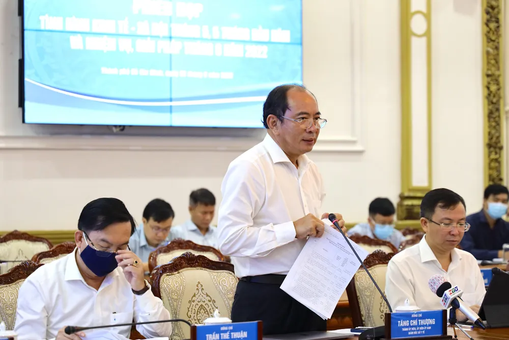 Ông Tăng Chí Thượng, Giám đốc Sở Y tế TP.HCM, phát biểu. Ảnh: Trung tâm báo chí