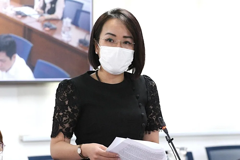 Bà Lê Thiện Quỳnh Như, Phó Chánh Văn phòng Sở Y tế TP.HCM, trả lời tại họp báo. Ảnh: NGUYỄN NHÂN Bà Lê Thiện Quỳnh Như, Phó Chánh Văn phòng Sở Y tế TP.HCM, trả lời tại họp báo. Ảnh: NGUYỄN NHÂN