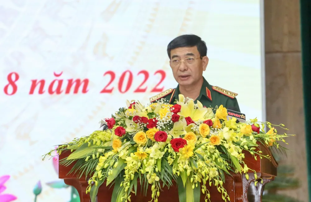 Đại tướng Phan Văn Giang, Bộ trưởng Bộ Quốc phòng, phát biểu khai mạc. Ảnh: T.THẢO