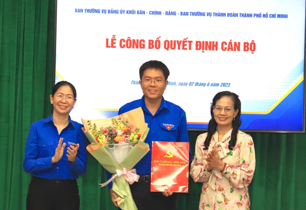 Ông Nguyễn Đăng Khoa, Bí thư Đoàn Khối Dân - Chính - Đảng TP.HCM, được bổ nhiệm giữ chức vụ Trưởng ban Tuyên giáo - Đối ngoại, Thành đoàn TP.HCM. Ảnh: T. GIANG