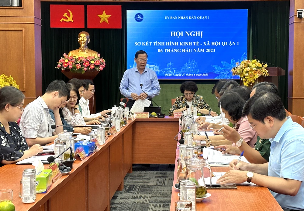 Chủ tịch UBND TP.HCM Phan Văn Mãi phát biểu chỉ đạo tại hội nghị. Ảnh: L.THOA