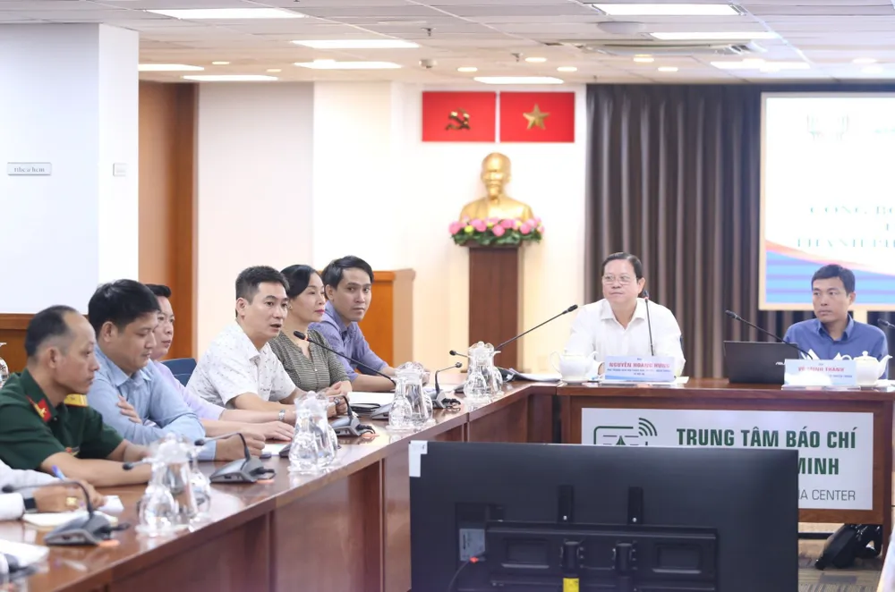 Họp báo công bố giải pháp, đề tài, tác phẩm đạt Giải thưởng Sáng tạo TP.HCM lần thứ III - năm 2023. Ảnh: L.THOA