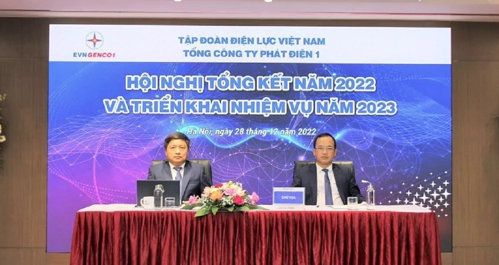 Ông Nguyễn Tiến Khoa, Chủ tịch HĐTV và ông Nguyễn Hữu Thịnh, Tổng giám đốc EVNGENCO1 chủ trì Hội nghị tổng kết năm 2022. Ông Nguyễn Tiến Khoa, Chủ tịch HĐTV và ông Nguyễn Hữu Thịnh, Tổng giám đốc EVNGENCO1 chủ trì Hội nghị tổng kết năm 2022.